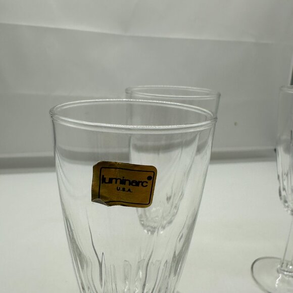 Set of 4 Cristal D'Arques Durand Diamant Glass Glasses Fluted Champagne - Picture 3 of 3